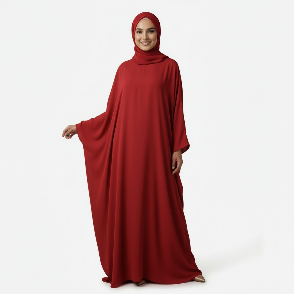 Red Georgette Burkha