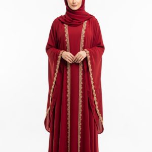 Red Open Abaya