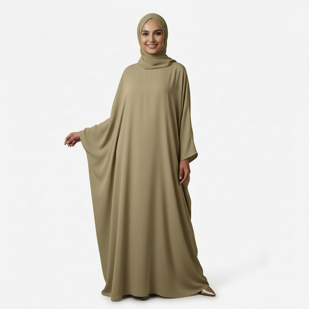 Khaki Georgette Burkha