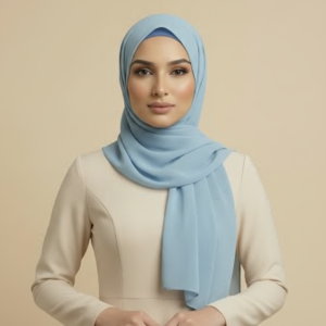 Sky Blue Cotton Hijab