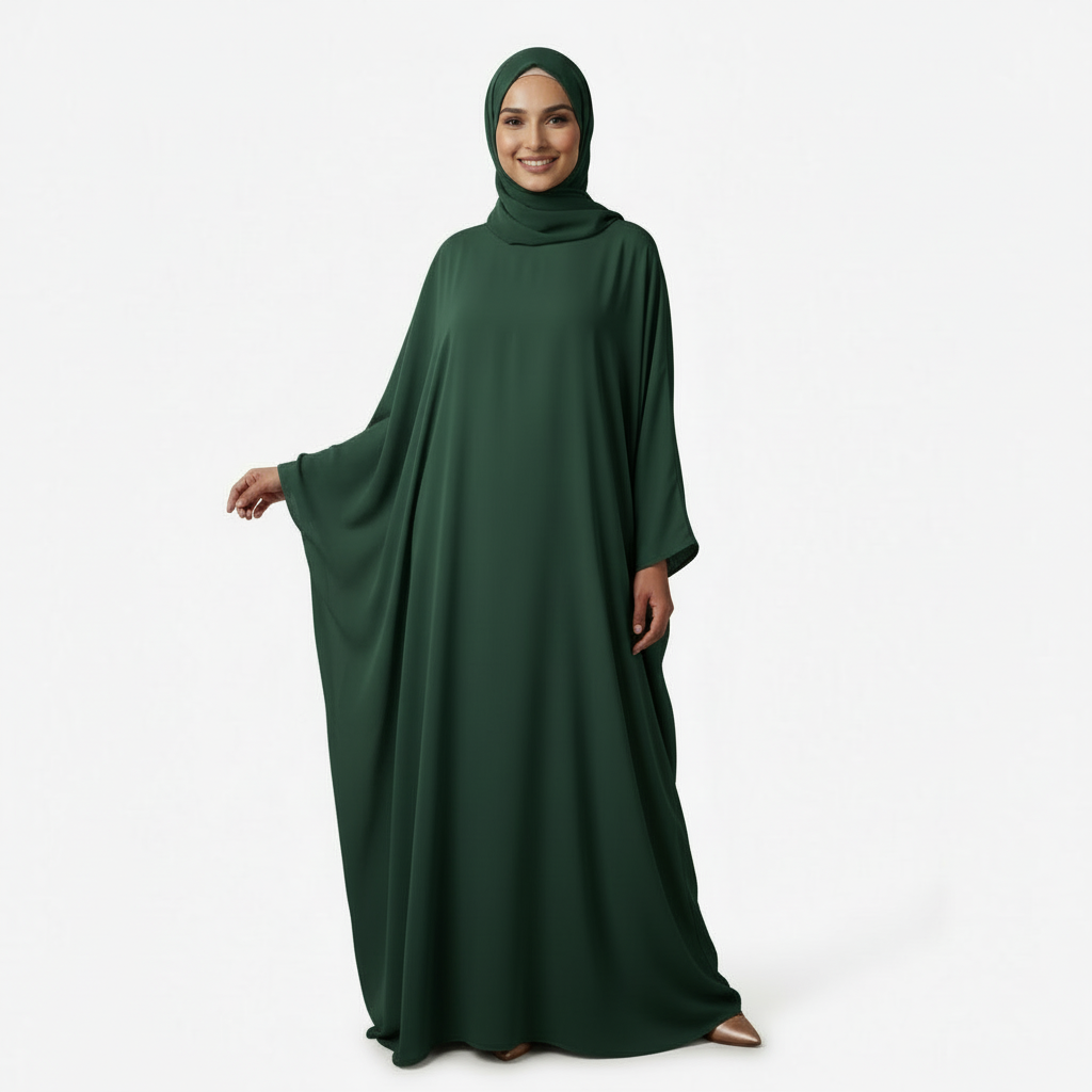 Dark Green Chiffon Burkha