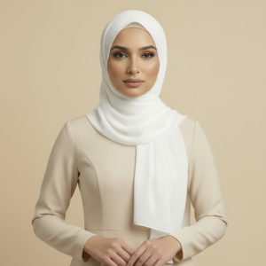 White Satin Hijab