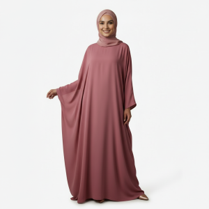 Dark Pink Chiffon Burkha