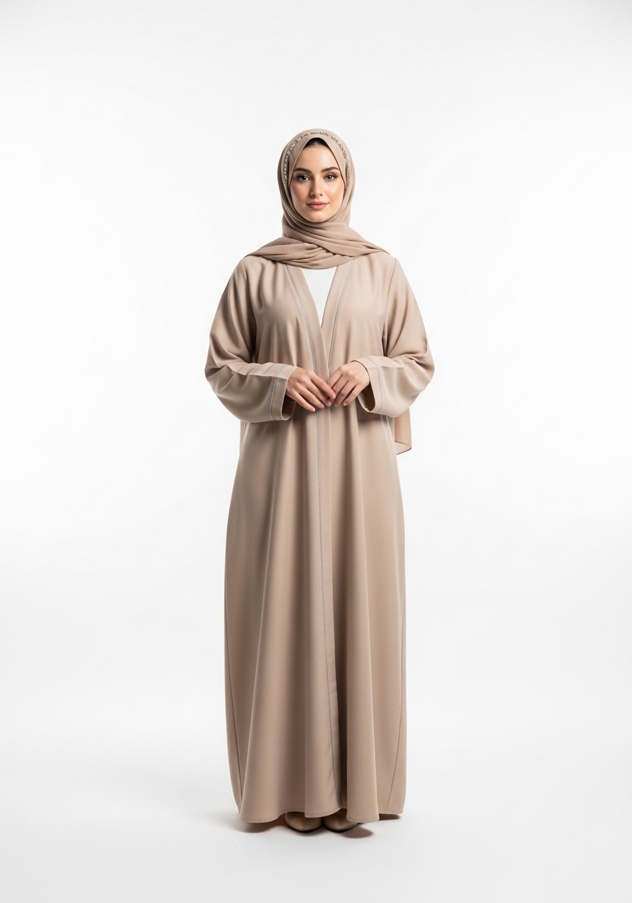 Beige Cotton Abaya