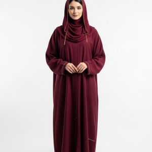 Maroon Cotton Abaya
