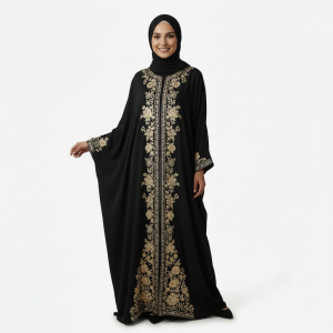 Black Embroidered Burkha