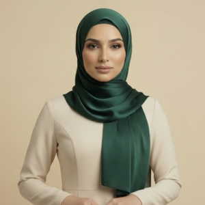 Dark Green Satin Hijab