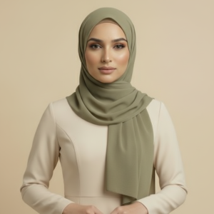 Khaki Satin Hijab