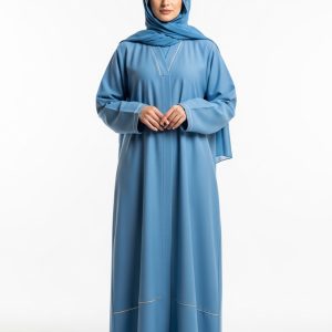 Sky Blue Cotton Abaya
