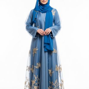 Blue Organza Abaya