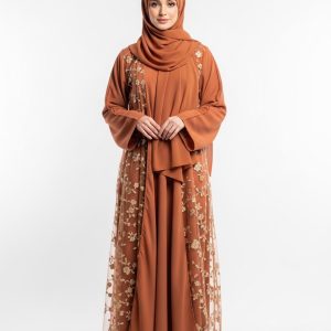 Rust Organza Abaya