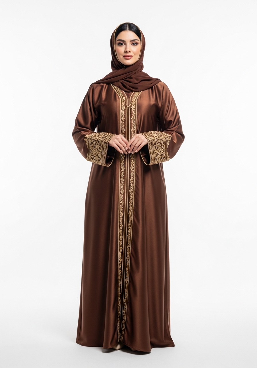 Brown Satin Abaya