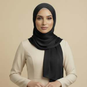 Black Silk Hijab