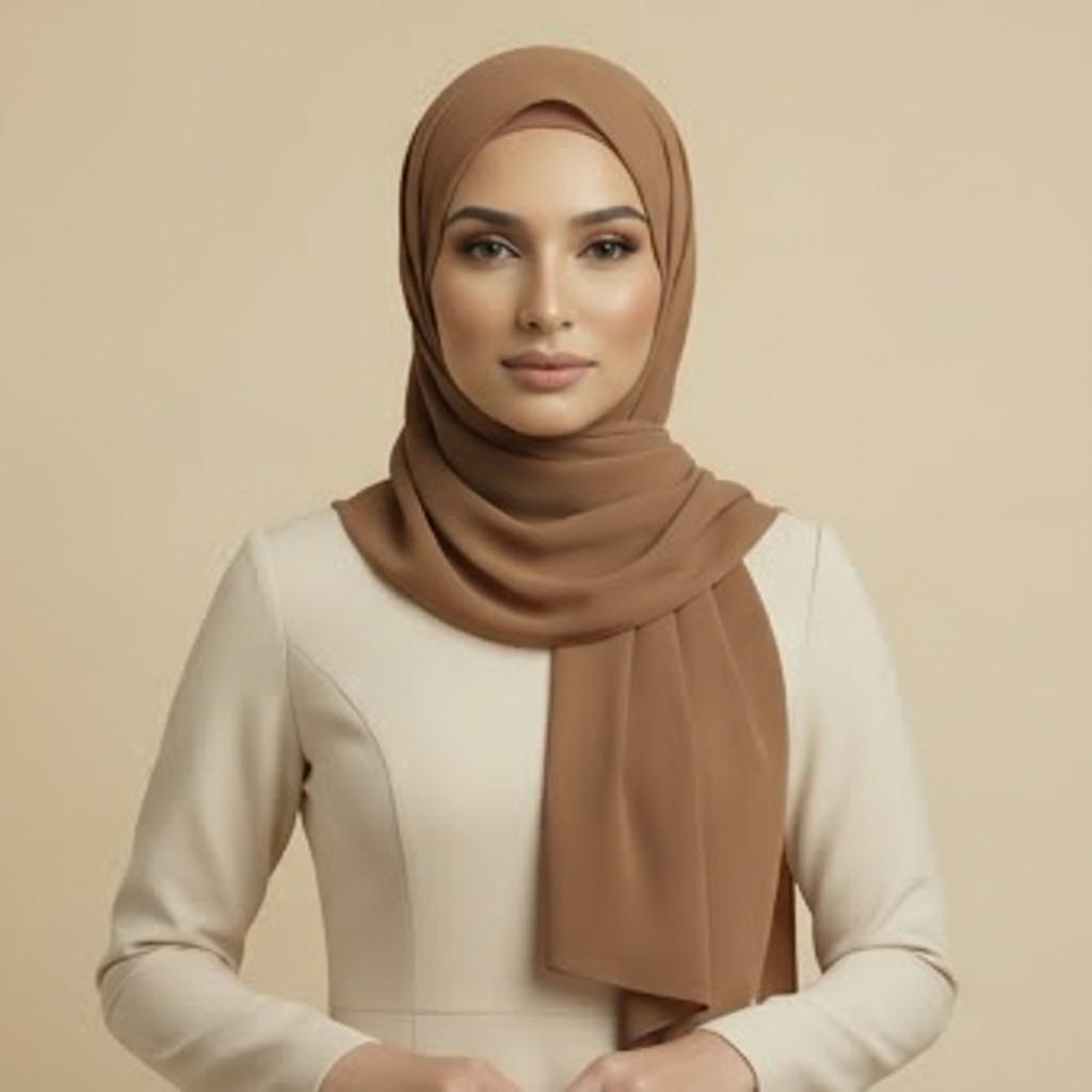 Brown Silk Hijab