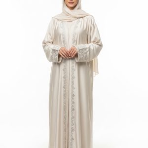 Cream Satin Abaya
