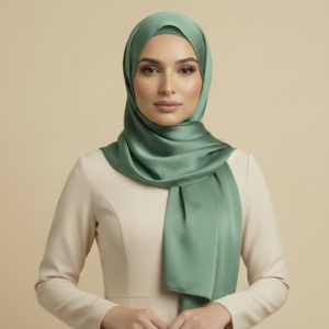 Green Silk Hijab