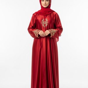 Red Satin Abaya