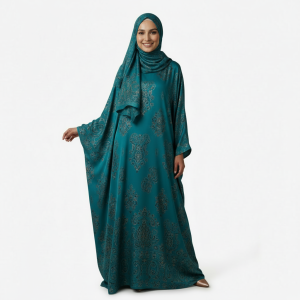 Teal Printed Burkha