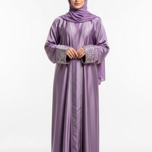 Lavender Satin Abaya