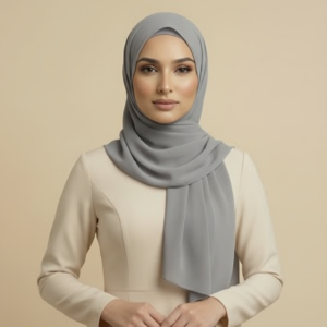 Grey Silk Hijab