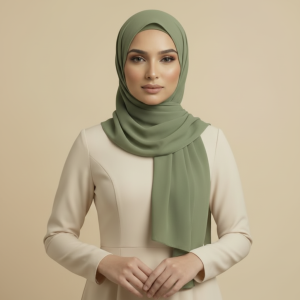 Olive Green Silk Hijab