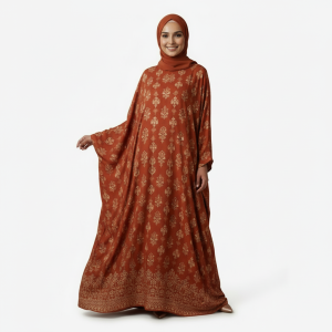 Rust Printed Burkha