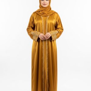 Mustard Satin Abaya