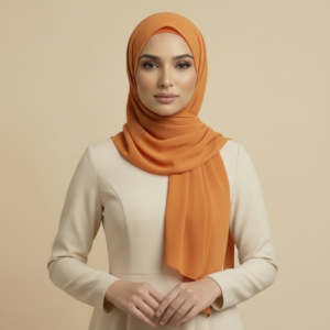 Orange Silk Hijab