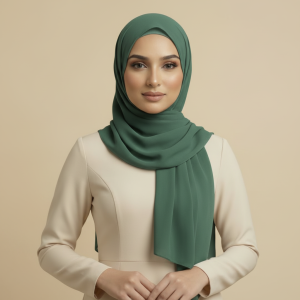 Dark Green Silk Hijab
