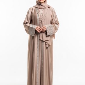 Nude Satin Abaya