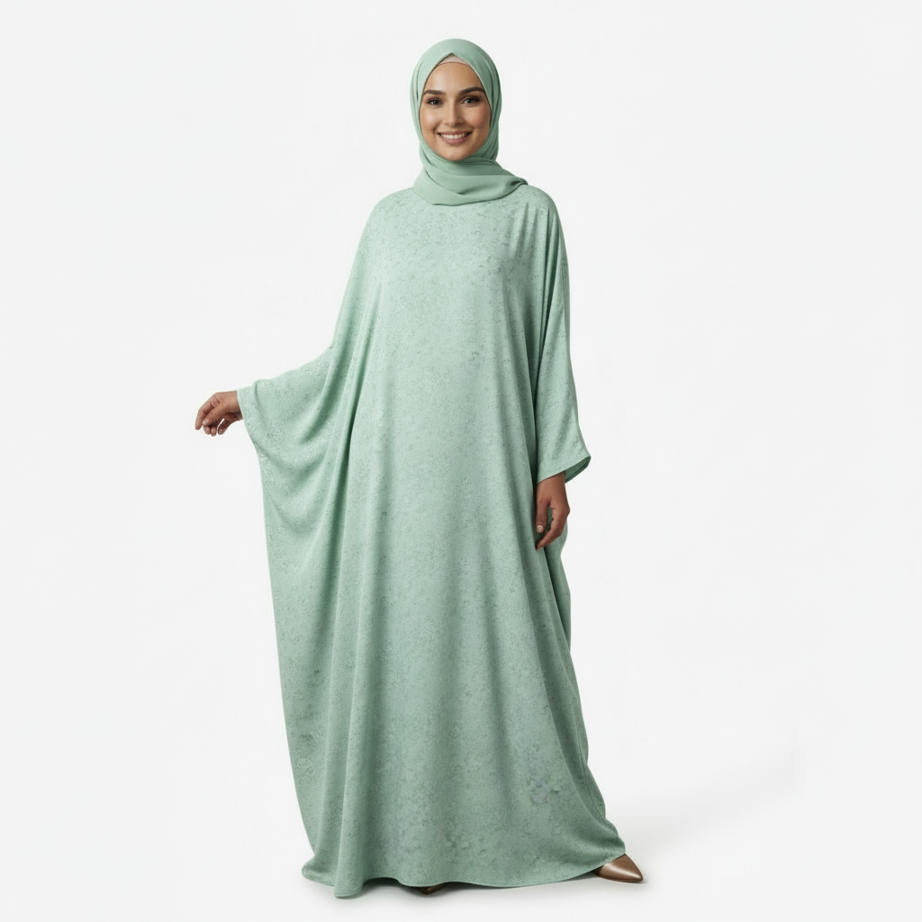 Mint Green Printed Burkha