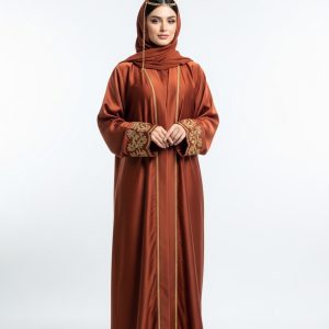 Rust Satin Abaya
