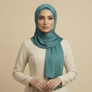 Teal Silk Hijab