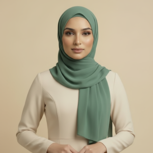 Bottle Green Silk Hijab