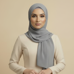 Gray Silk Hijab