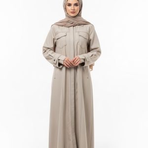 Beige Denim Abaya