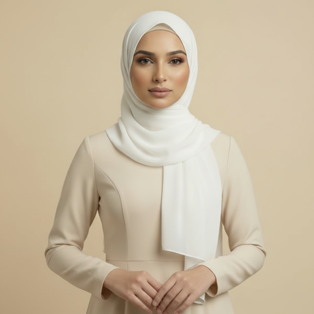 White Modal Hijab