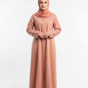 Peach Denim Abaya