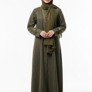 Olive Green Denim Abaya