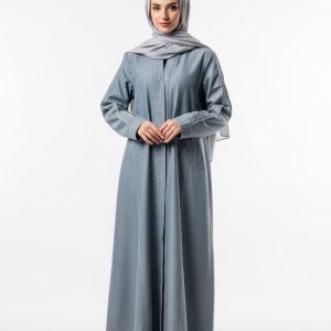 Silver Denim Abaya