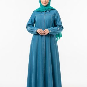 Turquoise Denim Abaya