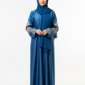 Blue Silk Abaya