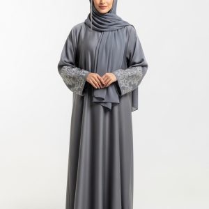 Grey Silk Abaya