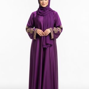 Purple Silk Abaya