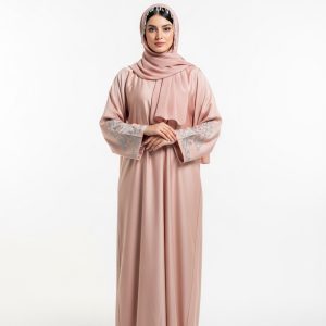 Peach Silk Abaya