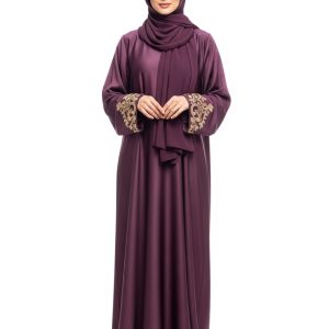 Plum Silk Abaya