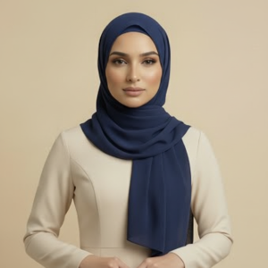 Navy Blue Viscose Hijab
