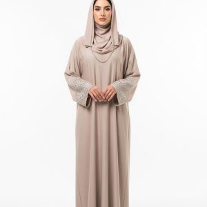 Nude Silk Abaya