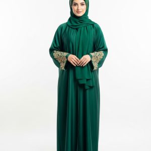 Bottle Green Silk Abaya
