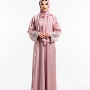 Light Pink Silk Abaya